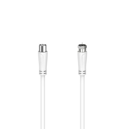 5 m - Connettore F maschio - Doppia schermatura - Schermatura 90dB - Impedenza 75Ohm - Colore bianco