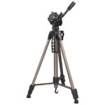Hama Star 61 Treppiede per fotocamera con filettatura 1/4" - Altezza fino a 153 cm - Peso massimo 3 kg - Manovella nella colonna centrale - Alluminio - Supporto a sgancio rapido - Testa a 3 vie - Colore beige