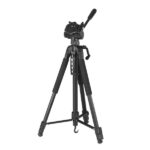 Treppiede Hama per fotocamera con filettatura da 1/4" - Peso max 5 kg - Altezza fino a 170 cm - Supporto per smartphone e tablet - Manovella nella colonna centrale - Alluminio - Supporto a sgancio rapido - Colore nero