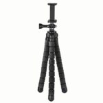 Hama Flex Treppiede per smartphone e videocamera sportiva - Peso massimo 300 g - Pieghevole - Altezza regolabile fino a 26 cm - Plastica - Colore nero