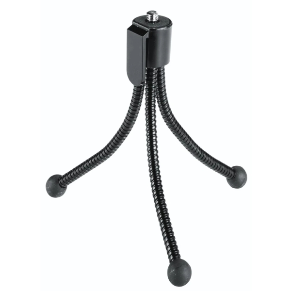 Hama Flexi Tripode Mini per fotocamera con filettatura 1/4" - Pieghevole - Altezza regolabile fino a 10 cm - Peso max 200 g - Plastica - Colore nero Hama Flexi Tripode Mini per fotocamera con filettatura 1/4" - Pieghevole - Altezza regolabile fino a 10 cm - Peso max 200 g - Plastica - Colore nero