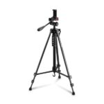 Hama Star 153 3D Treppiede per fotocamera e smartphone - Peso max 990 g - Altezza regolabile fino a 153 cm - Manovella nella colonna centrale - Alluminio - Testa a 3 vie - Colore nero