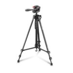 Hama Star 153 3D Treppiede per fotocamera e smartphone - Peso max 990 g - Altezza regolabile fino a 153 cm - Manovella nella colonna centrale - Alluminio - Testa a 3 vie - Colore nero - immagine 2