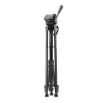 Hama Star 153 3D Treppiede per fotocamera e smartphone - Peso max 990 g - Altezza regolabile fino a 153 cm - Manovella nella colonna centrale - Alluminio - Testa a 3 vie - Colore nero - immagine 3
