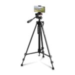 Hama Star 153 3D Treppiede per fotocamera e smartphone - Peso max 990 g - Altezza regolabile fino a 153 cm - Manovella nella colonna centrale - Alluminio - Testa a 3 vie - Colore nero - immagine 5