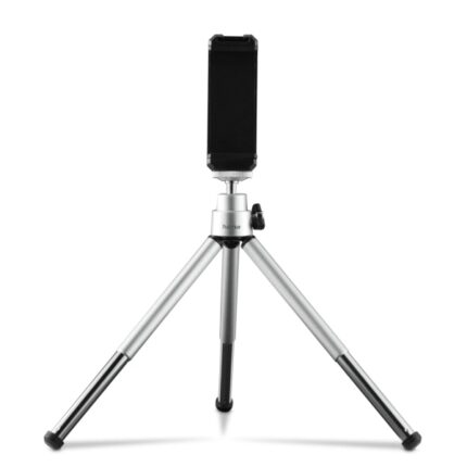 Hama Fancy 2En1 Mini treppiede per smartphone e fotocamera - Peso max 300 g - Altezza regolabile fino a 16 cm - Plastica - Testa a sfera 3D - Colore argento