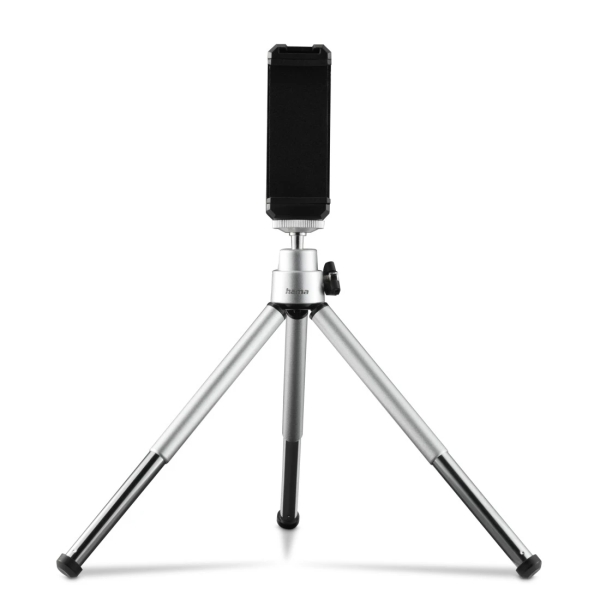 Hama Fancy 2En1 Mini treppiede per smartphone e fotocamera - Peso max 300 g - Altezza regolabile fino a 16 cm - Plastica - Testa a sfera 3D - Colore argento Hama Fancy 2En1 Mini treppiede per smartphone e fotocamera - Peso max 300 g - Altezza regolabile fino a 16 cm - Plastica - Testa a sfera 3D - Colore argento