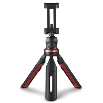 Hama Solid Mini treppiede per smartphone e fotocamera - Peso massimo 270 g - Pieghevole - Altezza regolabile fino a 19 cm - Plastica - Testa a sfera 3D - Colore nero