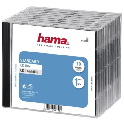 Hama Confezione da 10 scatole vuote per CD/DVD - Polistirolo - 14x12