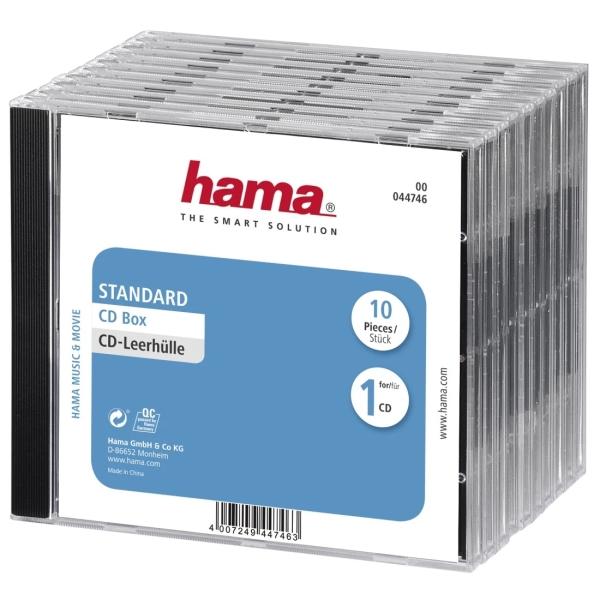 Hama Confezione da 10 scatole vuote per CD/DVD - Polistirolo - 14x12 Hama Confezione da 10 scatole vuote per CD/DVD - Polistirolo - 14x12