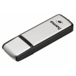 Hama Fancy Memoria Pendrive USB 2.0 con cappuccio - Capacità 128 GB - Trasferimento 15 Mb/s - Alluminio spazzolato - 20x66x8 mm - Colore nero e argento