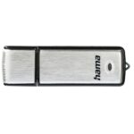 Hama Fancy Memoria Pendrive USB 2.0 con cappuccio - Capacità 128 GB - Trasferimento 15 Mb/s - Alluminio spazzolato - 20x66x8 mm - Colore nero e argento - immagine 3