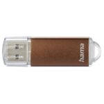 Hama Laeta Memoria Pendrive USB 3.0 con cappuccio - Capacità 32 GB - Trasferimento 70 Mb/s - Corpo in metallo - 60x18x9 mm - Colore marrone - immagine 3