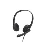Hama Hs-USB250 V2 Cuffie con microfono omnidirezionale - Cavo da 2 m - Archetto regolabile - Cuscinetti in rete - Colore nero e argento
