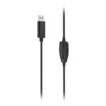 Hama Hs-USB250 V2 Cuffie con microfono omnidirezionale - Cavo da 2 m - Archetto regolabile - Cuscinetti in rete - Colore nero e argento - immagine 2