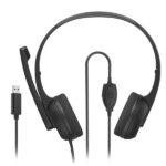 Hama Hs-USB250 V2 Cuffie con microfono omnidirezionale - Cavo da 2 m - Archetto regolabile - Cuscinetti in rete - Colore nero e argento - immagine 3