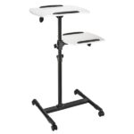 Hama Supporto da pavimento per proiettore con 2 ripiani - Supporta fino a 10 kg - Altezza regolabile - Ruote - Ripiano superiore 42x50 cm - Ripiano inferiore 40x35 cm - Colore nero