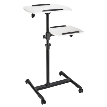 Hama Supporto da pavimento per proiettore con 2 ripiani - Supporta fino a 10 kg - Altezza regolabile - Ruote - Ripiano superiore 42x50 cm - Ripiano inferiore 40x35 cm - Colore nero
