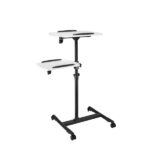 Hama Supporto da pavimento per proiettore con 2 ripiani - Supporta fino a 10 kg - Altezza regolabile - Ruote - Ripiano superiore 42x50 cm - Ripiano inferiore 40x35 cm - Colore nero - immagine 2