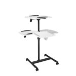 Hama Supporto da pavimento per proiettore con 2 ripiani - Supporta fino a 10 kg - Altezza regolabile - Ruote - Ripiano superiore 42x50 cm - Ripiano inferiore 40x35 cm - Colore nero - immagine 3