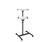 Hama Supporto da pavimento per proiettore con 2 ripiani - Supporta fino a 10 kg - Altezza regolabile - Ruote - Ripiano superiore 42x50 cm - Ripiano inferiore 40x35 cm - Colore nero - immagine 4