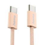 Cavo USB-C maschio Hama Fabric - Potenza massima 60 W - Lunghezza 1 m - Nylon - Velocità fino a 480 Mbps - Schermato - Colore arancione - immagine 2
