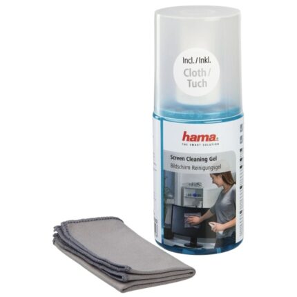 Detergente per schermi Hama - Capacità 200 ml - Panno in microfibra - Colore grigio