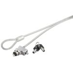 Cavo di sicurezza Hama per laptop da 4 mm - Cavo da 180 cm - 2 chiavi cilindriche - Acciaio - Colore argento