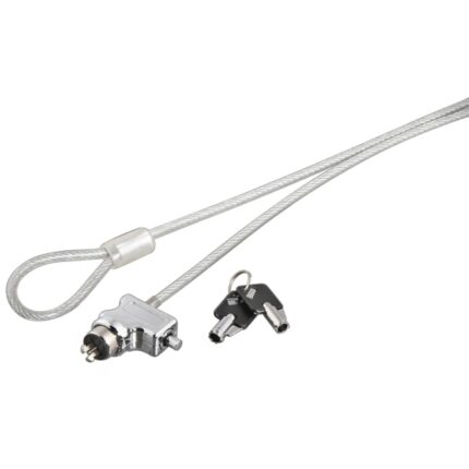 Cavo di sicurezza Hama per laptop da 4 mm - Cavo da 180 cm - 2 chiavi cilindriche - Acciaio - Colore argento