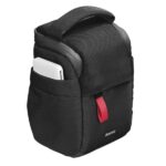 Hama Matera Custodia per fotocamera - Poliestere riciclato - Cinghia per cintura - Scomparto separato per obiettivo - Maniglia - 8x7,5x13 cm - Colore nero - immagine 5