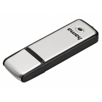 Chiavetta USB 2.0 Hama Fancy Memoria con cappuccio - Capacità 32 GB - Velocità di trasferimento 10 Mb/s - Alluminio spazzolato - Colori: nero e argento