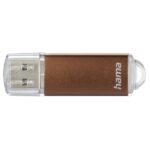 Hama Laeta Memoria Pendrive USB 3.0 con cappuccio - 256 GB di capacità - 90 Mb/s di trasferimento - Corpo in metallo - Colore marrone - immagine 3