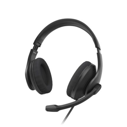 Hama Hs-USB300 V2 Cuffie con microfono omnidirezionale - Cavo da 2 m - Archetto regolabile - Cuscinetti in rete - Colore nero