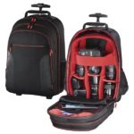 Hama Miami Valigia Trolley per Fotocamera - Capacità 12L - Maniglie a scomparsa - Scomparti separati per obiettivi - Manico estensibile - Maniglia - 30x23x50cm - Colore Nero