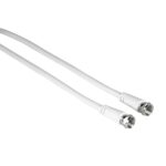 Cavo coassiale per antenna Hama Entry - Lunghezza 5 m - Connettore F maschio - Doppia schermatura - Schermatura 75 dB - Impedenza 75 Ohm - Colore bianco