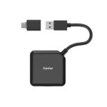 Hama Essential Hub USB 3.2 - Cavo USB-A integrato da 15 cm - Adattatore USB-C - 4x USB-A - Colore nero - immagine 3