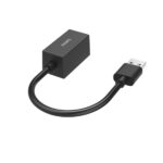 Hama Essential Adattatore di rete - USB-A maschio - Ethernet RJ45 femmina - Velocità fino a 1 Gbit/s - Colore nero - immagine 2