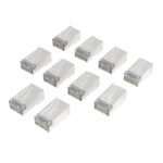 Hama Essential Pack da 10 terminali RJ45 - Cat 6A - Schermato - Velocità fino a 10 Gbps - Colore argento