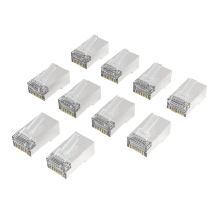 Hama Essential Pack da 10 terminali RJ45 - Cat 6A - Schermato - Velocità fino a 10 Gbps - Colore argento