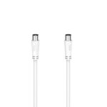 Hama Essential Cavo coassiale per antenna maschio/femmina - Lunghezza 5 m - Doppia schermatura - Schermatura 90 dB - Impedenza 75 Ohm - Colore bianco
