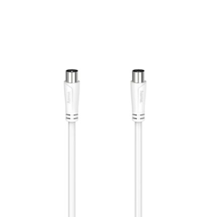 Hama Essential Cavo coassiale per antenna maschio/femmina - Lunghezza 5 m - Doppia schermatura - Schermatura 90 dB - Impedenza 75 Ohm - Colore bianco