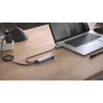 Hama Essential Hub USB 3.2 - Cavo USB-A integrato da 1 m - Adattatore USB-C - 4x USB-A - Colore grigio - immagine 4