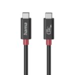 Cavo USB-C maschio Hama Essential - Potenza massima 240 W - Lunghezza 1 m - Velocità fino a 80 Gbps - Doppia schermatura - Colore nero