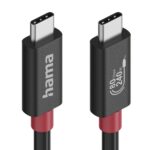 Cavo USB-C maschio Hama Essential - Potenza massima 240 W - Lunghezza 1 m - Velocità fino a 80 Gbps - Doppia schermatura - Colore nero - immagine 3