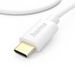 Cavo USB-C maschio Hama - Potenza massima 60 W - Lunghezza 1 m - Velocità fino a 480 Mbps - Placcato in oro - Colore bianco - immagine 2