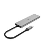Hama Essential Hub USB 3.2 - Potenza massima 100 W - Cavo USB-C integrato da 15 cm - 2x USB-C - 2x USB-A - Power Delivery - Colore grigio - immagine 2