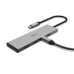 Hama Essential Hub USB 3.2 - Potenza massima 100 W - Cavo USB-C integrato da 15 cm - 2x USB-C - 2x USB-A - Power Delivery - Colore grigio - immagine 4