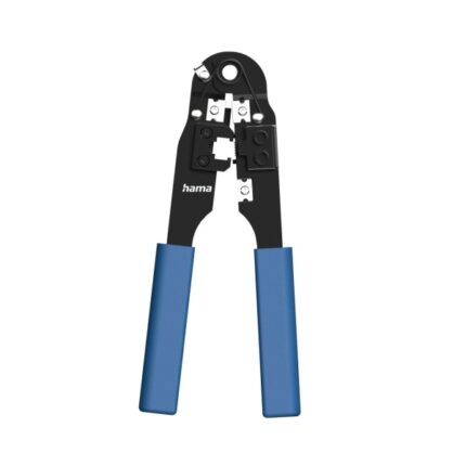 Hama Essential Crimpatrice per terminali RJ45 - Metallica - Lame di taglio - Colore blu e nero