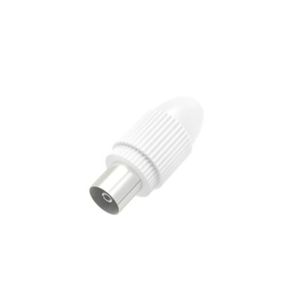 Hama Essential Connettore coassiale femmina - Adatto per cavi da 5 a 7 mm - Fissaggio con pinza - Colore bianco