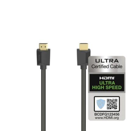 Cavo HDMI 8K maschio Hama Essential - Lunghezza 2 m - Certificato - Supporta eARC - Terminali placcati in oro - Ethernet - Velocità fino a 48 Gbps - Schermatura completa - Colore nero